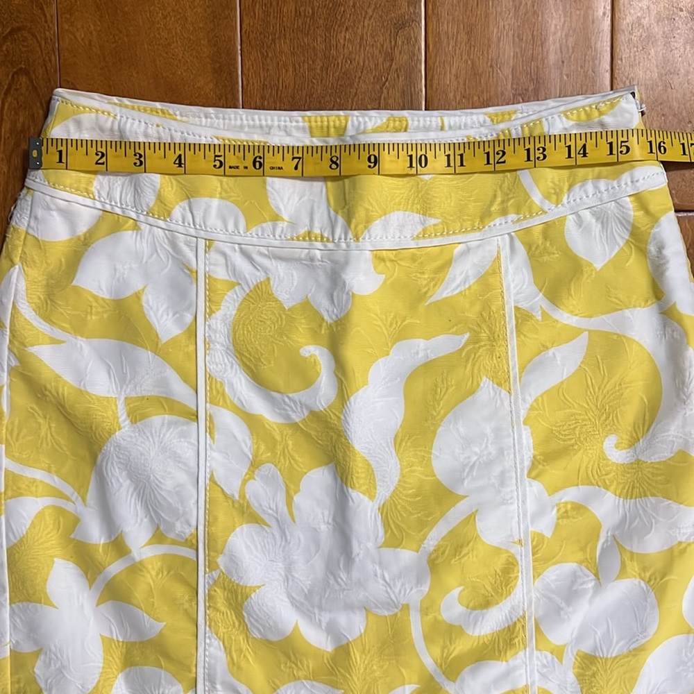 Ann Taylor Floral Mini Pencil Skirt Size 6 Yellow White Cottagecore Fairy Spring - Picture 6 of 12